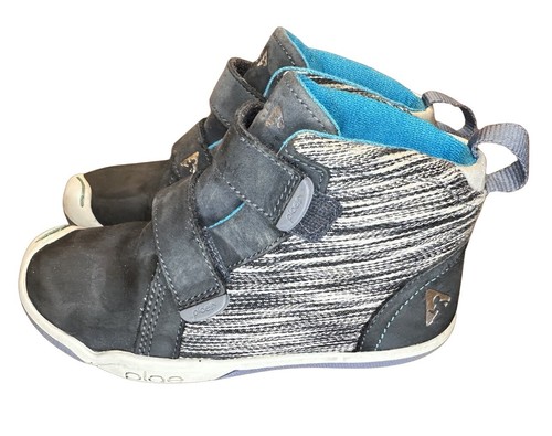 PLAE Sz 9.5/28.5 Max Little Boys Kids Shoes Blue Gray Leather High Top Sneakers - Picture 3 of 6