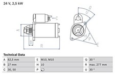BOSCH Starter Fits MERCEDES G-Class Cabrio Unimog PUCH G-Modell 87-01 0986013390