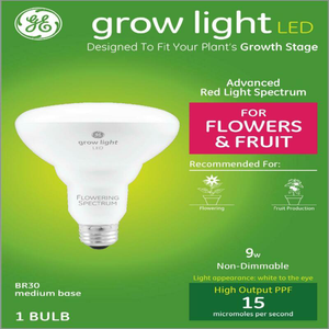 Ge Led 9W Grow Light Br30 Red Flowering Fruiting Spectrum ...