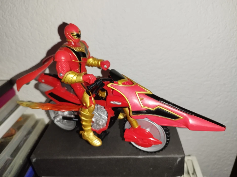 Figurine Power Rangers Mystic Speeder Action Figure moto cycle red rouge flame - Photo 1/1