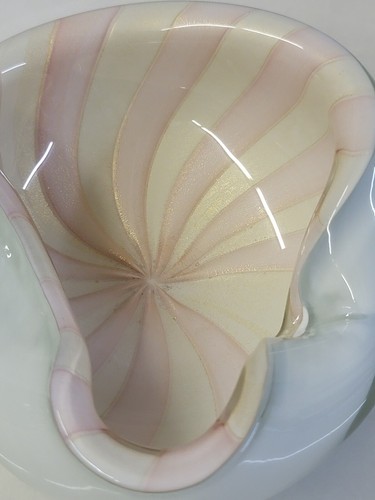 Murano Circus Tent Swirl Bowl Pink Barbini (80) - Picture 19 of 24