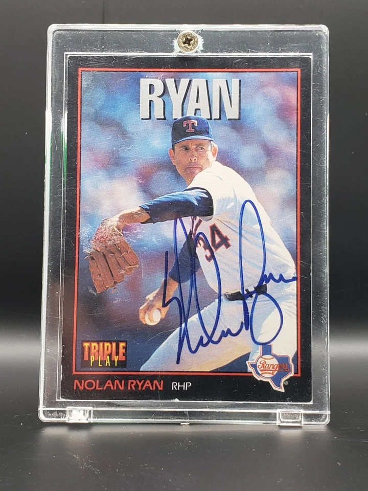 1993 Triple Play Nolan Ryan On Card Autograph #96 HOF - Image 4 of 4