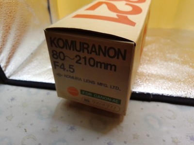 Komuranon Komura 80 821 210mm F4.5 camera lens w original box made