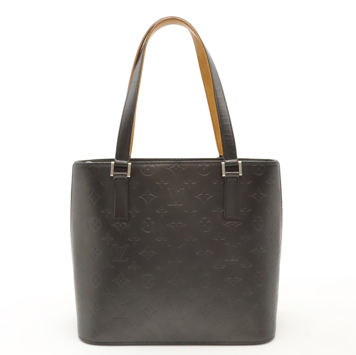 Louis Vuitton Monogram Mat Stockton Leather Tote Bag Black M55112