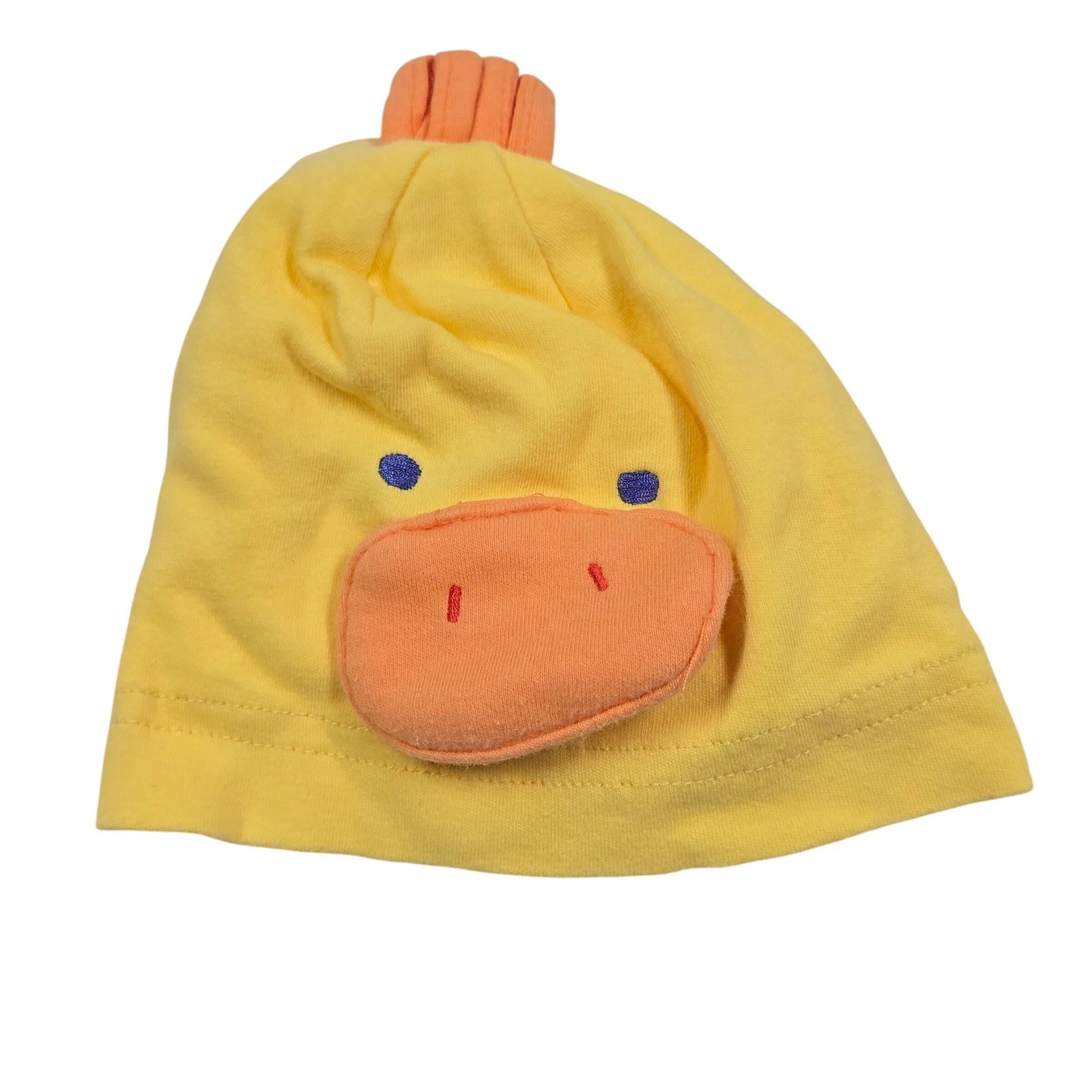 Carters Baby Yellow Duck Hat Newborn 3-6 Months Cotton Cute Animal Face Beanie