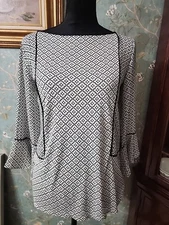 Ann Taylor LOFT Women's Blouse Size XSp X-small Petite Black White 