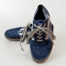 Vans Old Skool Floral Suede Blue Sneakers Women s 7