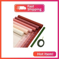 Gersoniel 57 Pcs Crepe Paper Flower DIY Kits 6 Rolls 35g Papel Crepe Sheets 50 P