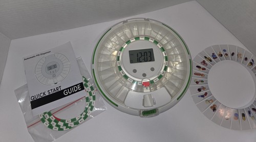 Automatic Pill Dispenser 28-Day 4x Daily Lockable Rotating Tray w/ Key NH1122