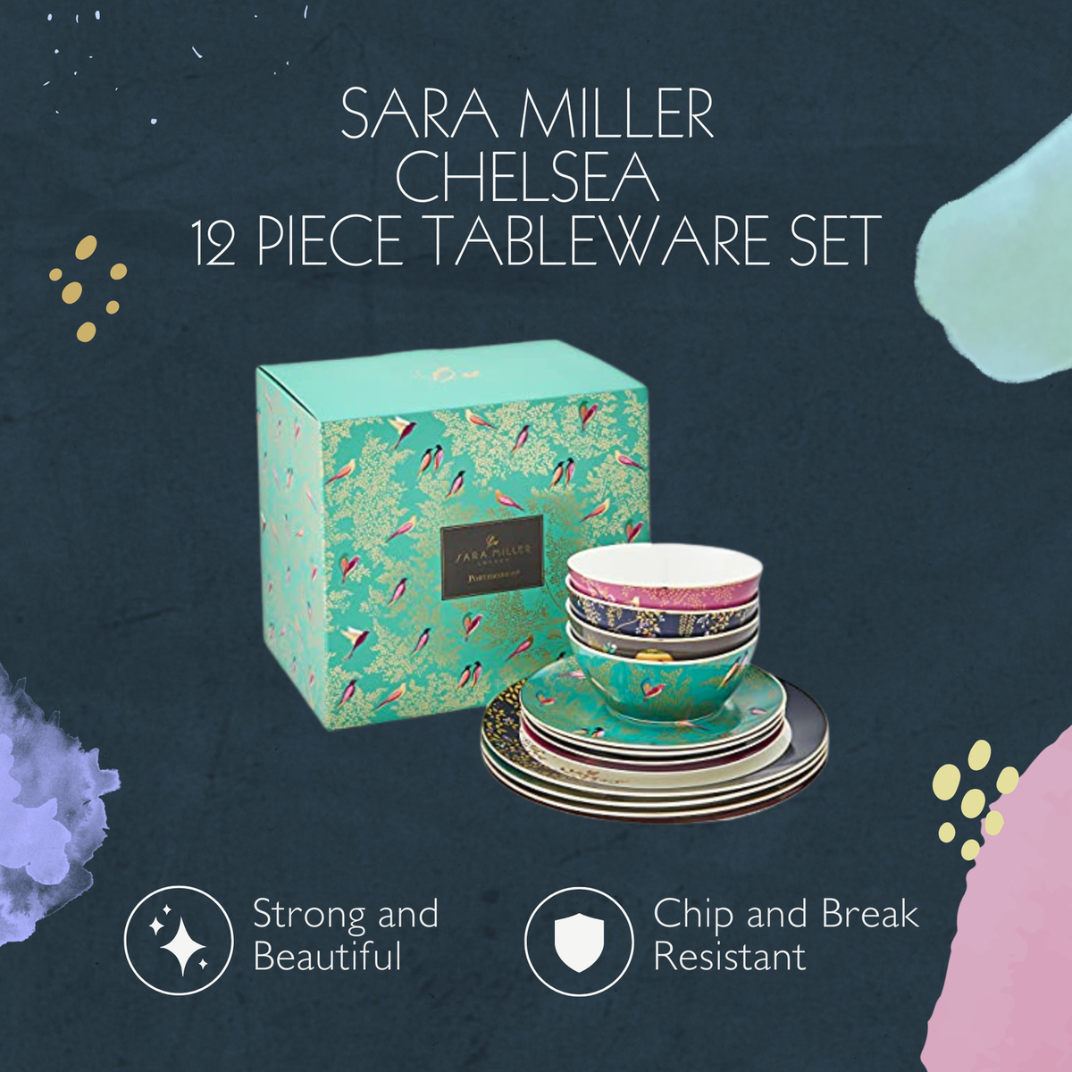 Sara Miller London Chelsea 12 Piece Tableware Set | eBay