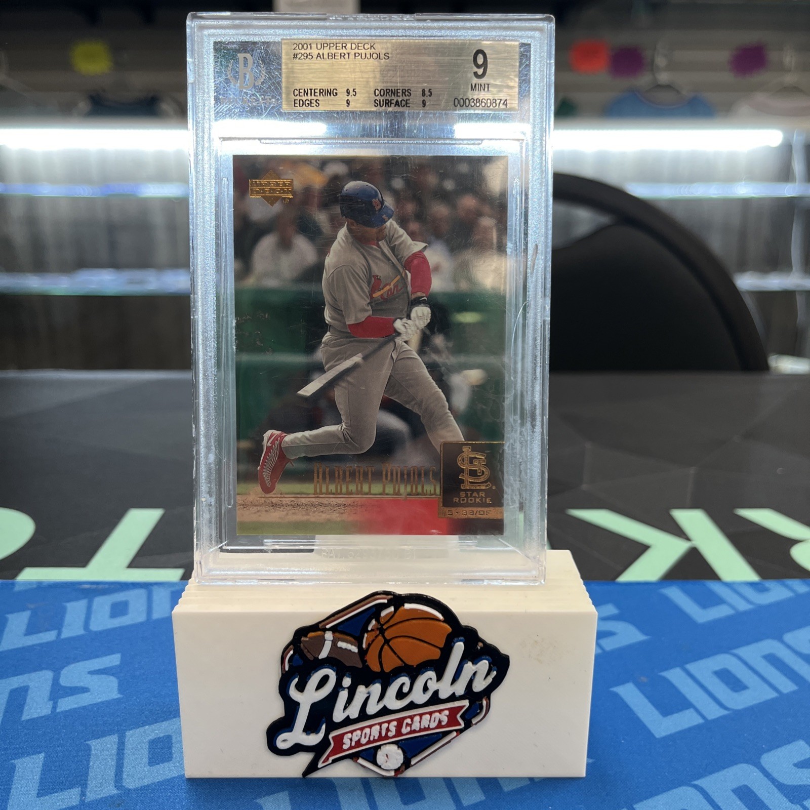 2001 UPPER DECK #295 ALBERT PUJOLS RC ROOKIE BGS 9 MT Cardinals