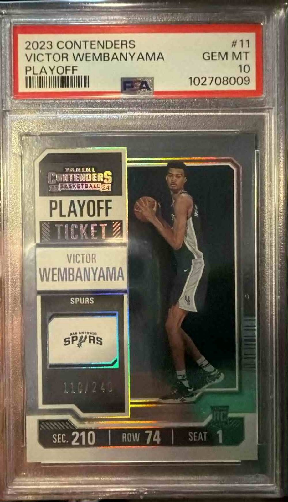 2023-24 Contenders Victor Wembanyama #11 Playoff Ticket /249 SP Rookie RC PSA 10