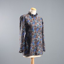 Valentino Camicia Floreale Vintage Seta Miss V Taglia 46 Italia Originale