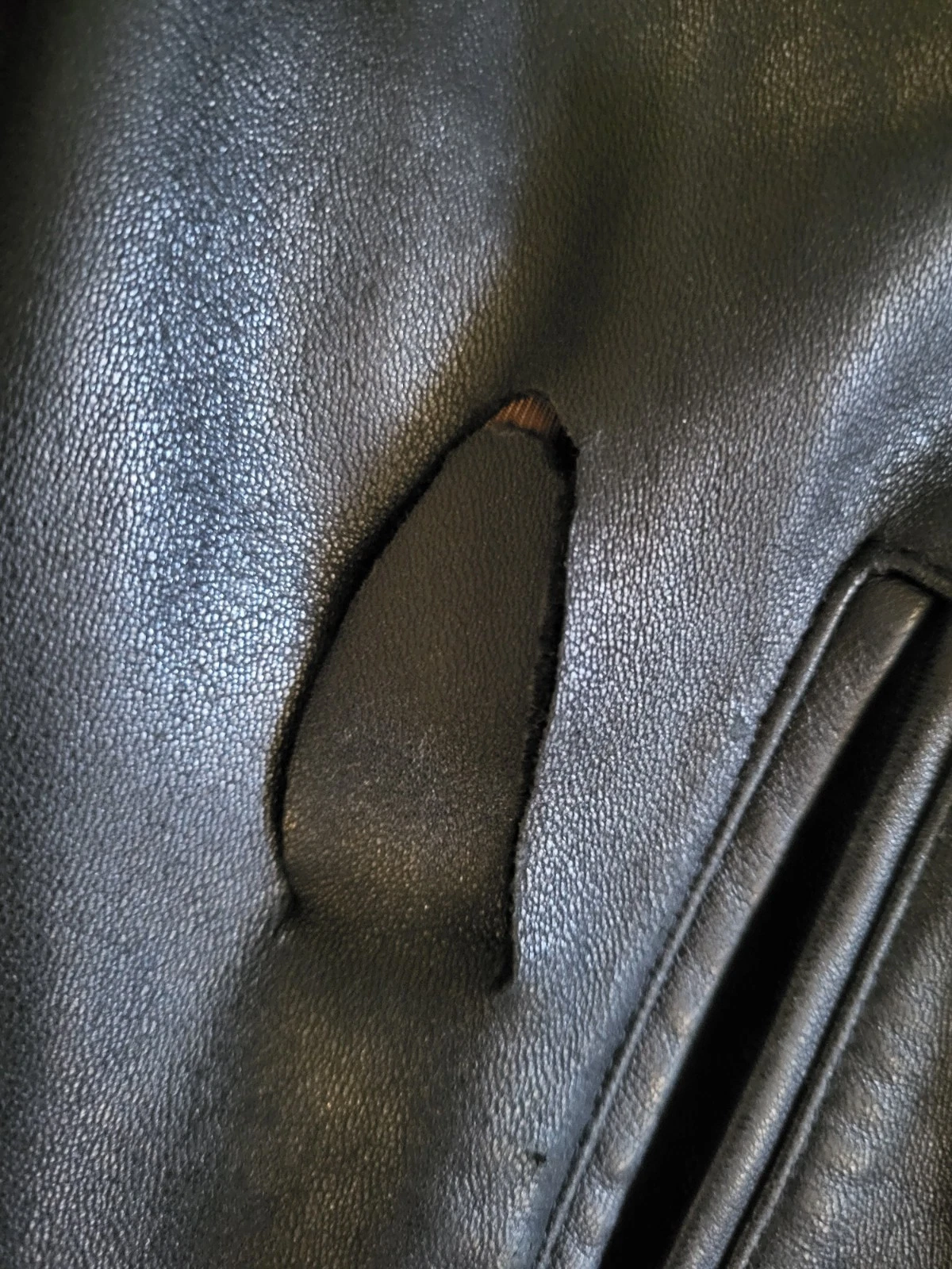 Pelle Pelle Marc Buchanan Leather Bomber Jacket Black/Brown 50 Lined Zip - product detail image 10