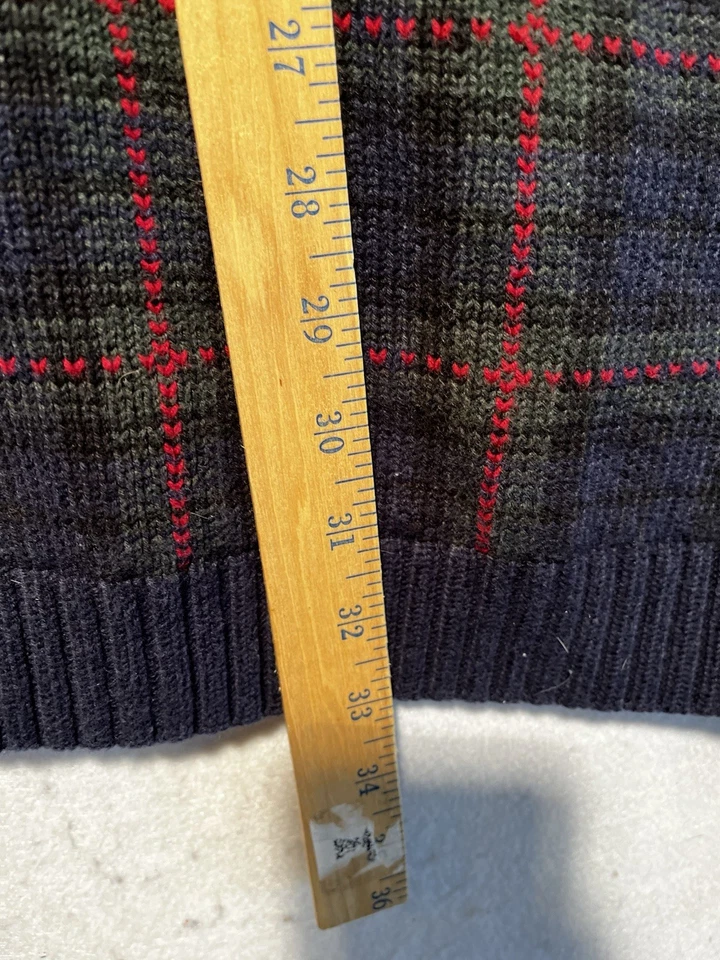 Suéter masculino Lauren Ralph Lauren tamanho 3X xadrez meio zíper pulôver pescoço falso clássico - Imagem 4 de 4