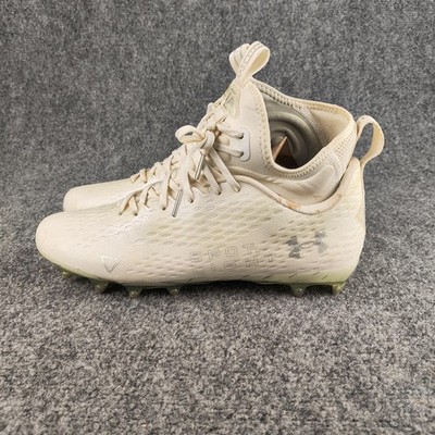 Under Armour Football Cleats Shoes Mens Size 10 White Spotlight Spikes Mid Top