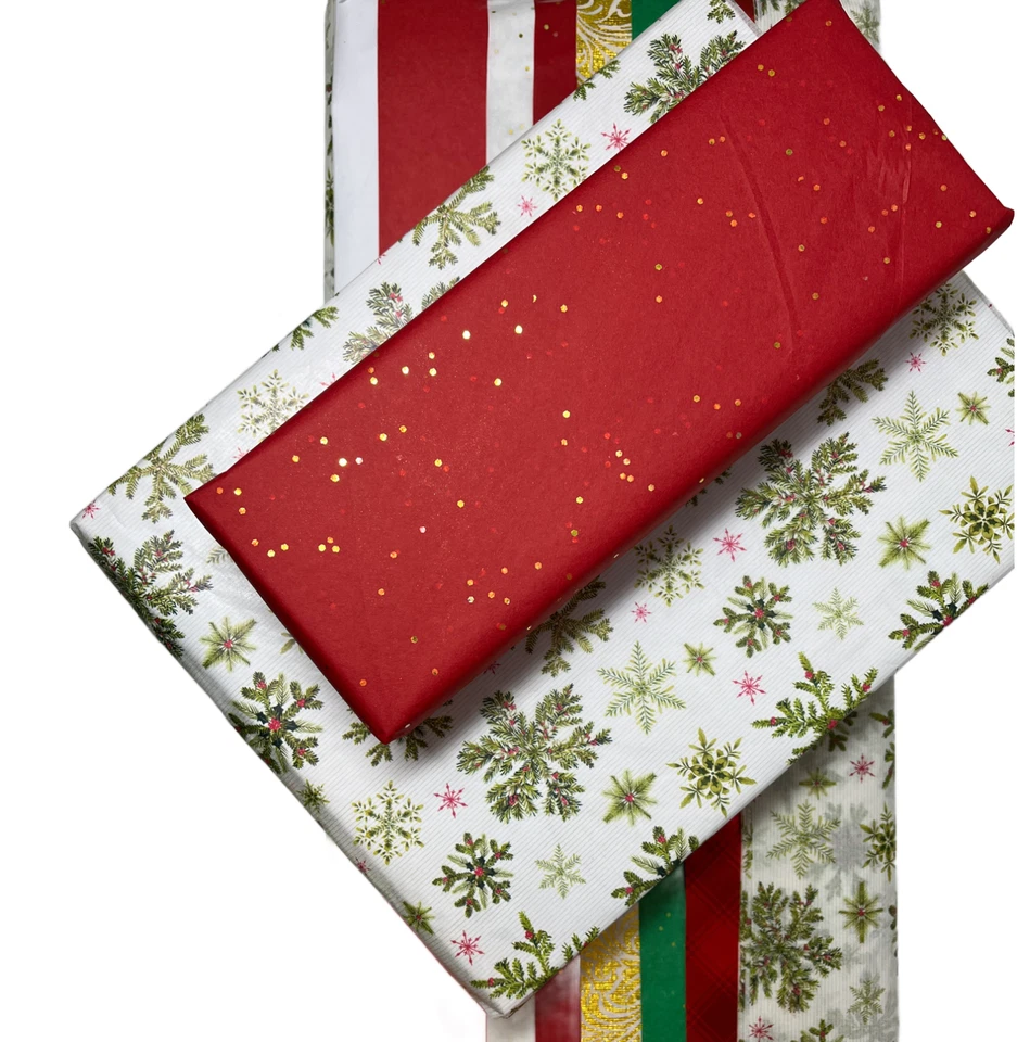 SIN PLIEGUE **K-Kraft **2 PERNOS** 320 Hojas 24x20" PAPEL DE SEDA PREMIUM NAVIDAD Foto 2 de 4