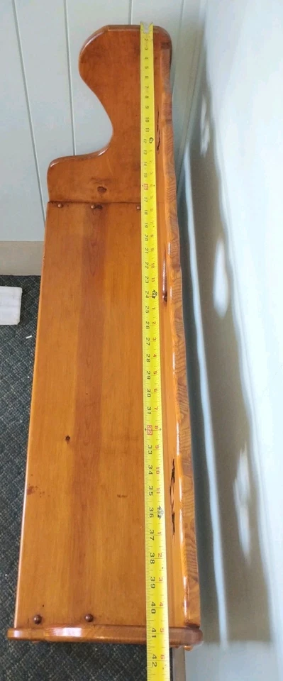 Banco de entrada pequeño de madera maciza hecho a mano 41" L corazón de tulipán recorte planta soporte mesa Foto 3 de 4