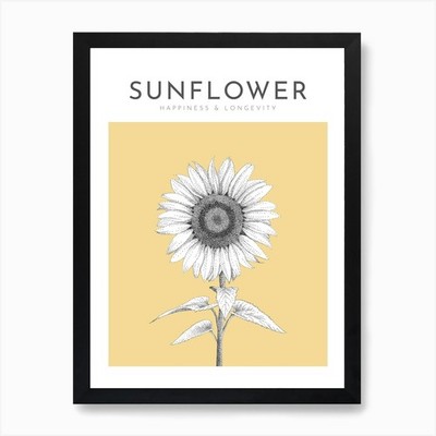 Sonnenblumen Druck Modern Flower Poste Gerahmt Wandbild Poster Leinwanddruck Bild