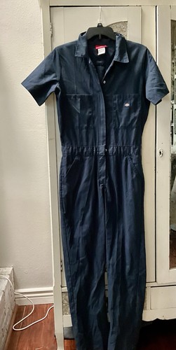 Dickies Navy Unisex Short Sleeve Zip Front Work Coveralls Jumpsuit size small
