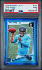 PSA 9 2025 Panini Donruss Optic Rated Rookie Cam Ward Blue Hyper Prizm RC Titans