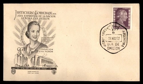 Mayfairstamps Argentina FDC 1952 Eva Peron CGT First Day Cover aax_46543