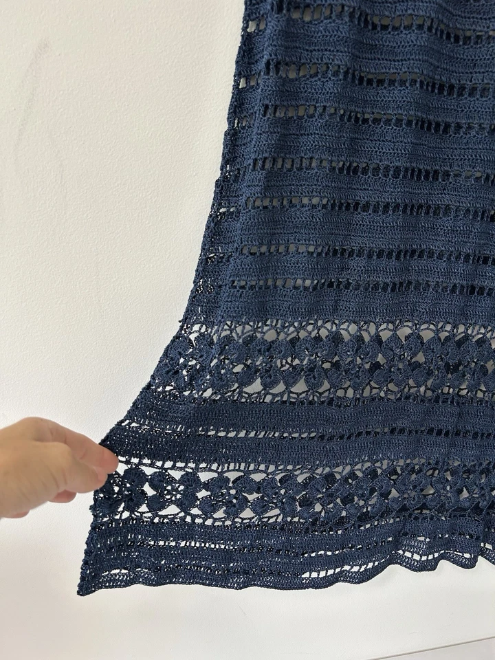 Женщин крючком туника платье размер XS/S богемное фестиваль пляж прикрытие тела Con - Изображение 3 из 4