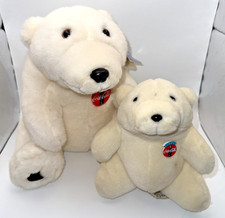 Lot Of 2 - 1993, White Coca-Cola Plush Polar Bears
