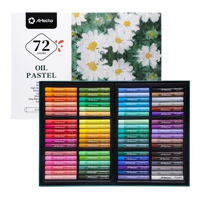 Artecho Oil Pastels Set of 72 Colors, Soft 72 Count (Pack 1), Multicolor 