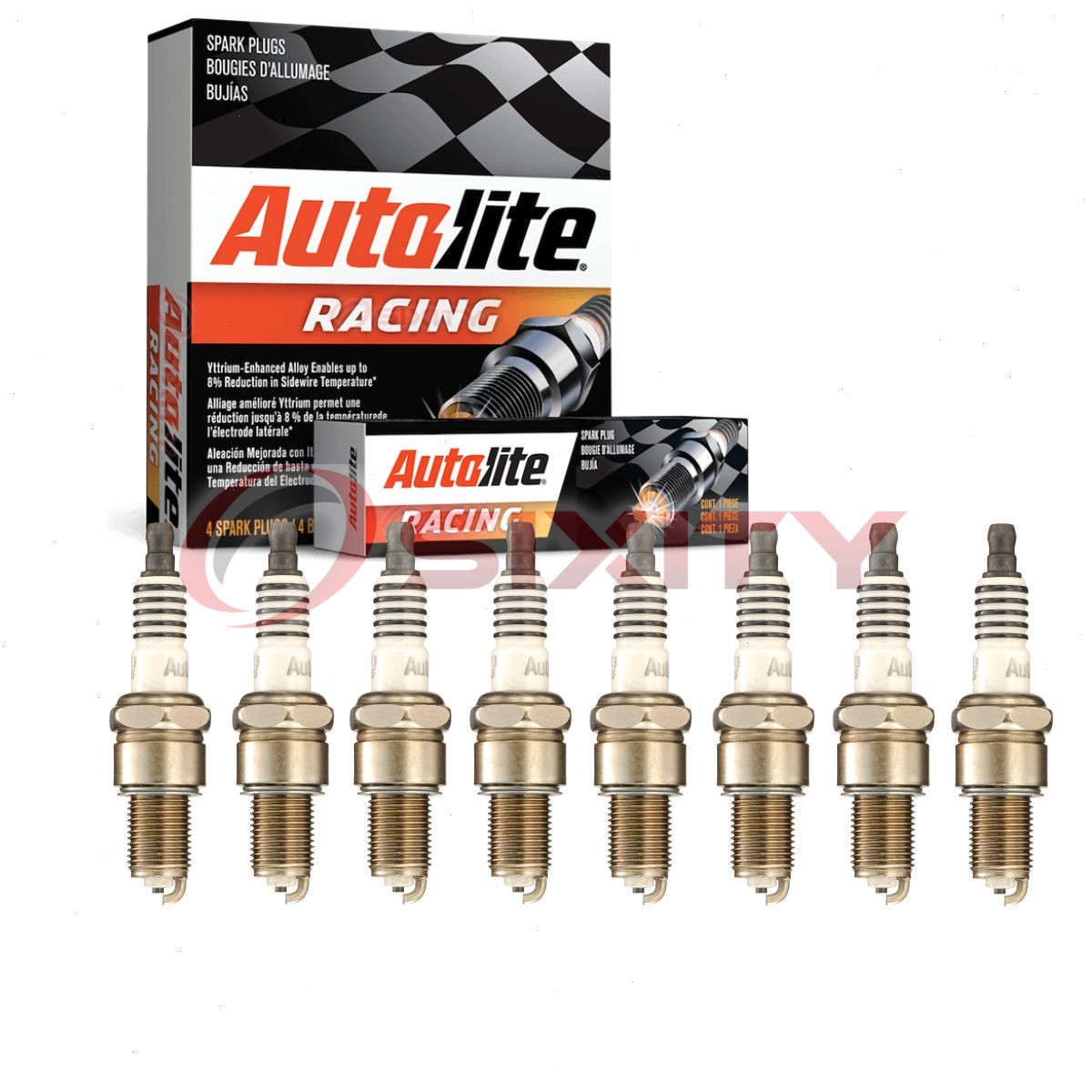 8 pc Autolite Racing AR5383 Spark Plugs for 4457 1029S Ignition Wire bu