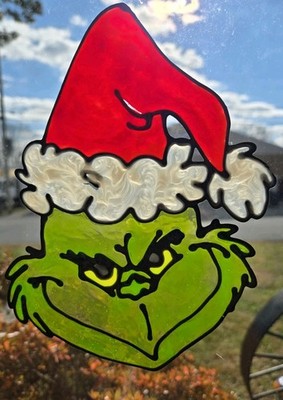 Handmade Window Clings for Holidays | Gallery Glass Stained Glass Mr.Grinch