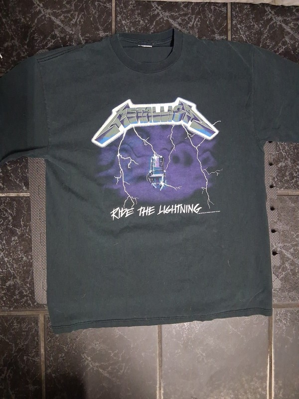 METALLICA vintage 1994 RIDE THE LIGHTNING t shirt ELECTRIC CHAIR Giant LICENSED