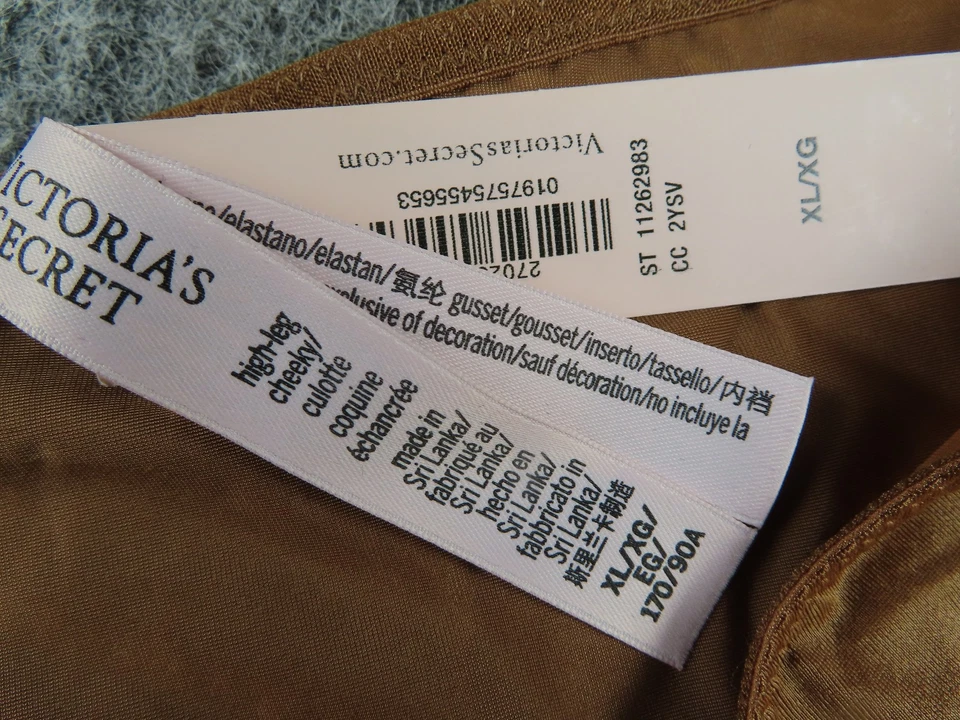 Victoria's Secret Very Sexy Panty XL NEW High Leg Checky Satin Floral Lacey - Image 4 of 4