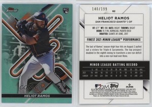 2022 Topps Finest Aqua Refractor /199 Heliot Ramos #82 Rookie RC