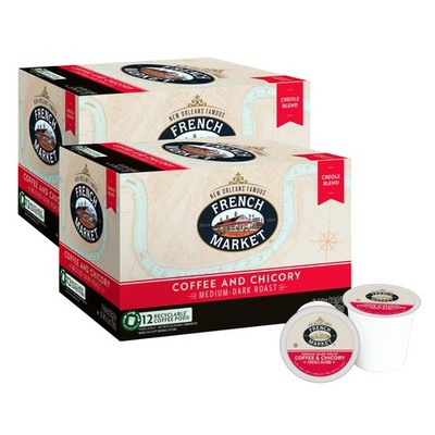 24 PCS Coffee And Chicory MediumDark Roast Single Serve Pods 12ct Box 2 Pack