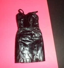 CLONE BARBIE  VTG  1990'S  BLACK  STRAP DRESS FAUX LEATHERETTE  CLOTHES