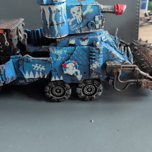 Warhammer 40k Space Ork Converted Battlewagon With Magnetized Deffrolla Painted - Picture 5 of 15
