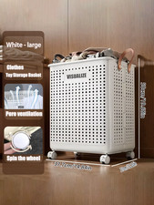 Plastic Laundry Basket with Wheels Breathable and Durable, Multifunctional Laund