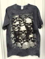 Delta Apparel Shirt Sz L Skull Bones Breakthrough Mens Graphic Tee Tie Dye