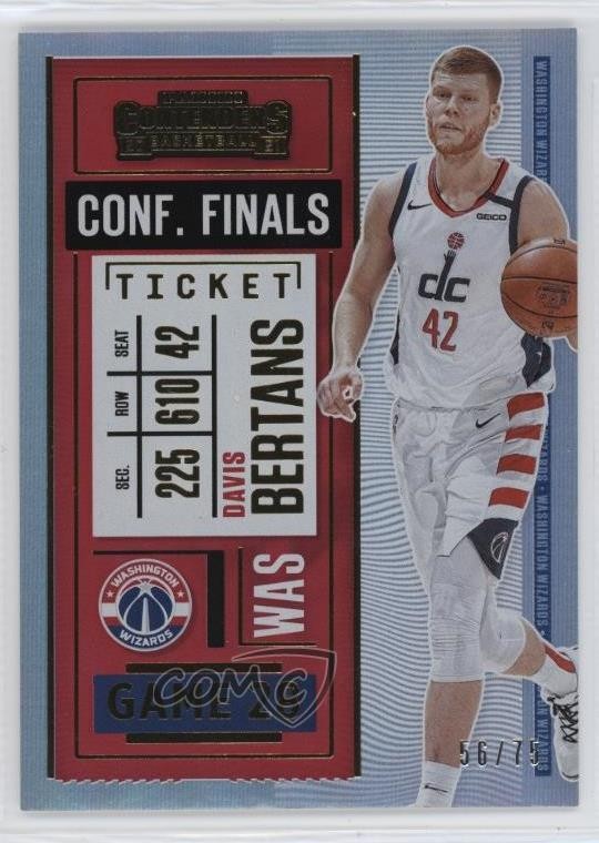 2020-21 Panini Contenders Conference Finals Ticket 56/75 Davis Bertans #62 1ot1