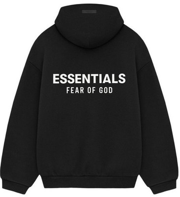 Fear of God Essentials Black Fleece Hoodie 2024 Authentic New Size