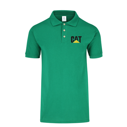 Polo Shirt Caterpillar Logo Short Sleeve Fitted Slim Fit Cotton Polyester 50/50 - Picture 4 of 13
