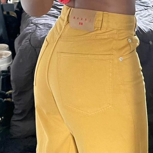 uniqlo marni 2022 jeans mustard yellow wide leg 29/31 very good condition - Picture 5 of 8