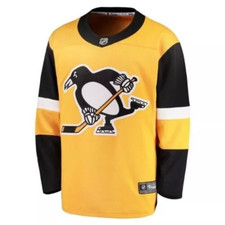 NEW XL Fanatics NHL Pittsburgh Penguins Alternate Hockey Jersey Yellow Gold