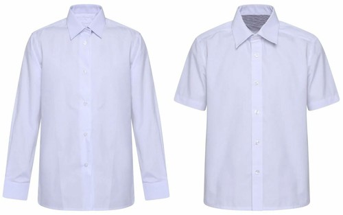 Children Girls Kids School Uniform Blouse Shirt Long & Short Sleeve 2 Colours - Picture 2 of 3