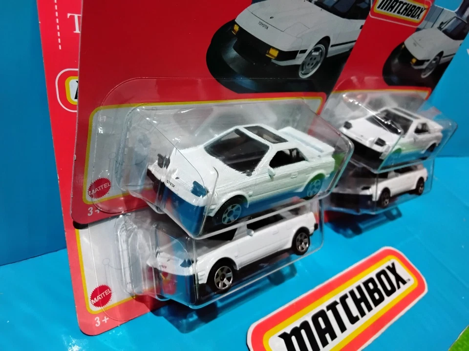 4x LOT 2021 MATCHBOX ALL VARIANTS 1984 TOYOTA MR2 #14 WHITE JDM SPORTS RARE - Image 3 of 4