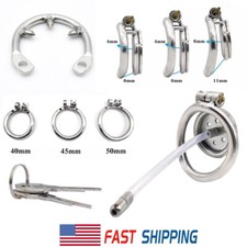 Stainless Steel Super Small Chastity Cage Arc Ring Key Male Chastity Device Tube