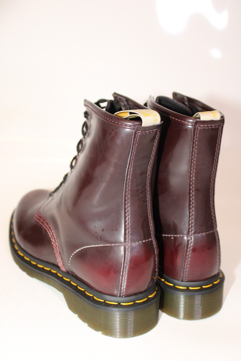 Dr. Martens Combat Vegan RubOff Women Cherry Red Boots