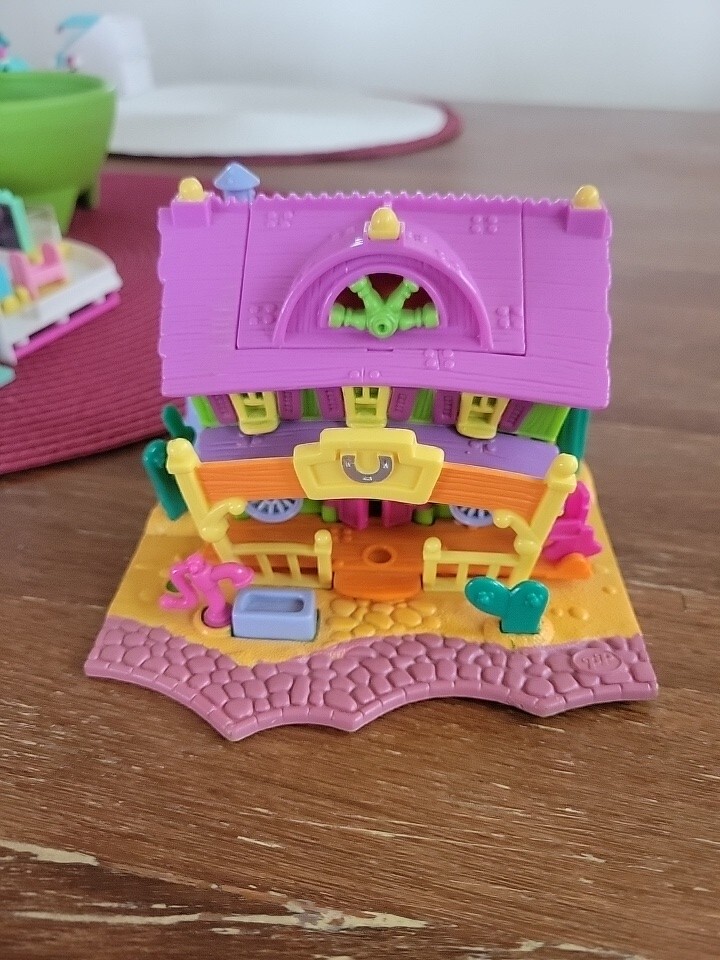 Vintage 94 Bluebird Polly Pocket Horse House Saloon WORKS- See Description