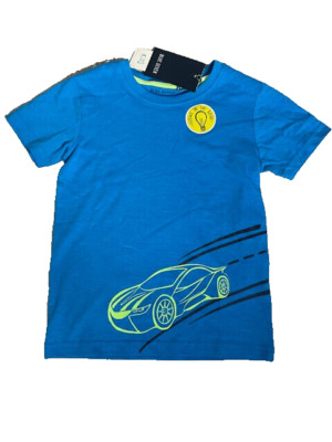 Blue seven kids T-Shirt Gr.122 Auto Sportwagen blau Glows in the dark Effekt NEU